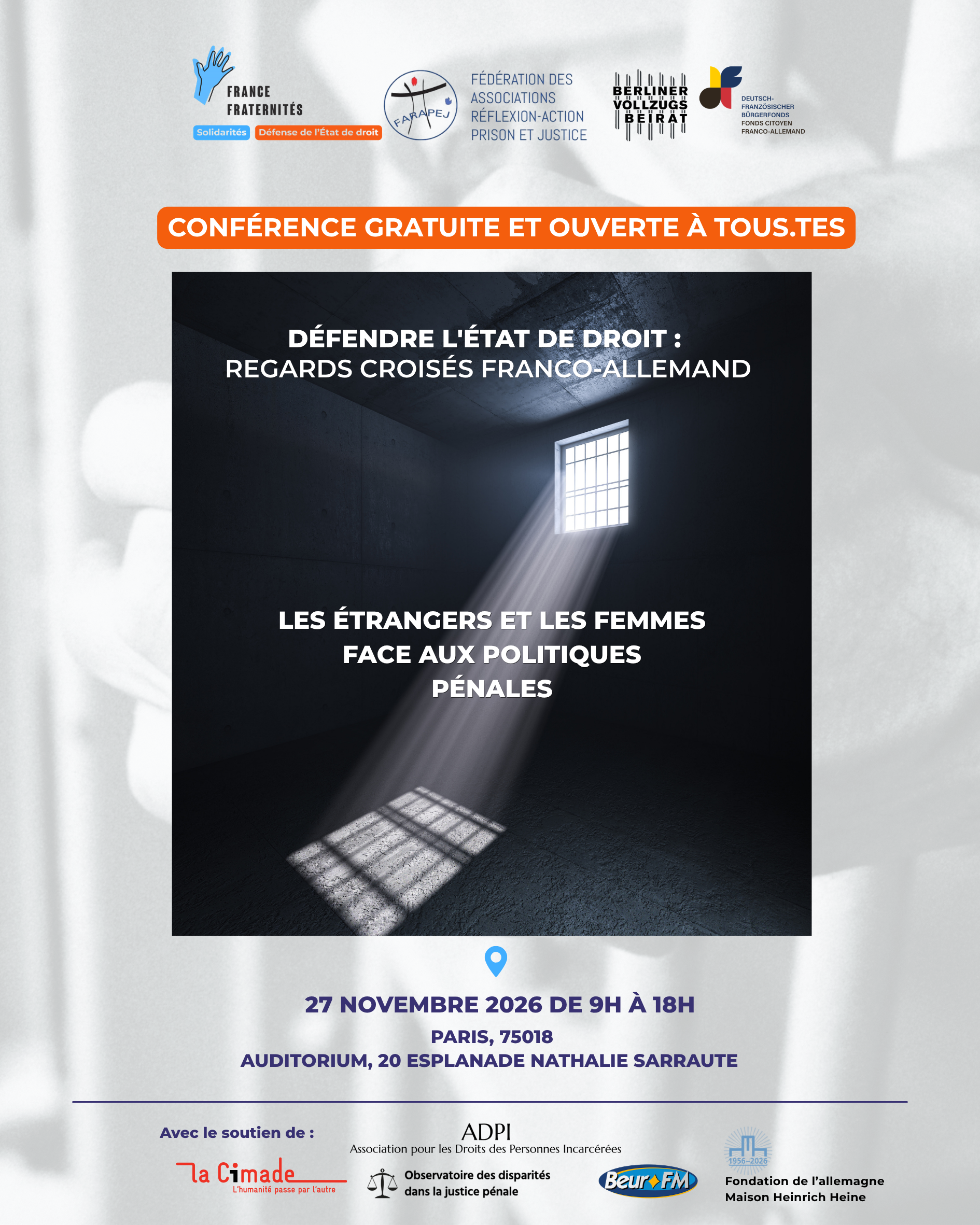 Rencontre – Regards croisés franco-allemands sur les étrangers et les femmes face aux politiques pénales